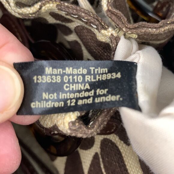 Relic Cream Brown Giraffe Print Canvas Tortoise Shell Shoulder Satchel Handbag - Picture 11 of 16